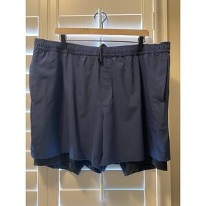 DSG Agility 2-in-1 Shorts Men's XXL Navy Athletic Fit 5" Inseam Built-In Liner